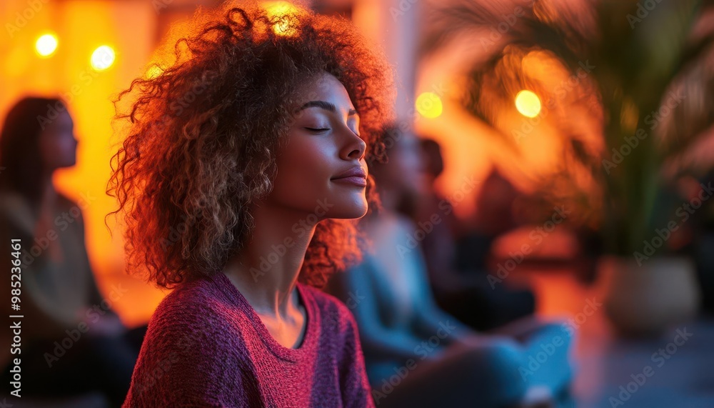 Fototapeta premium Wellness community with people participating in group activities, supportive style, sharp focus, bright lighting, vibrant colors