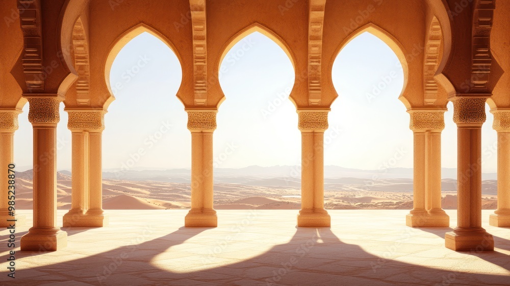 Fototapeta premium Archway View of Desert Landscape