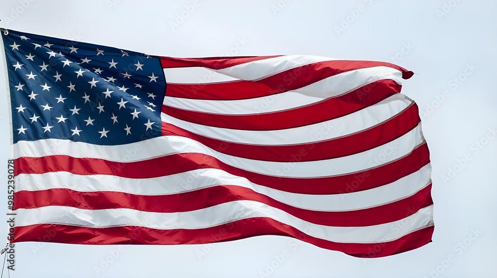 Waving American flag symbolizing freedom and patriotism Waving American flag symbolizing freedom and patriotism