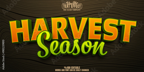 Harvest editable text effect, customizable season and autumn 3d font style