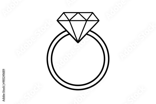 diamond ring silhouette vector, diamond ring illustration