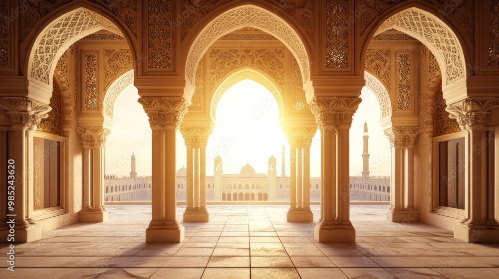 Fototapeta premium Islamic Architecture and Sunset