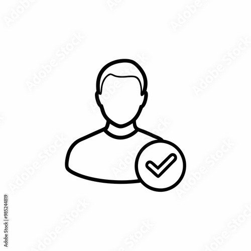 User verification concept featuring a person with a check mark symbol