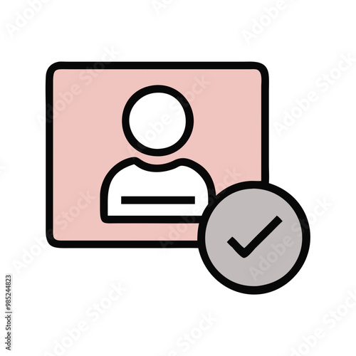 Verified buyer concept with check mark above person’s profile icon
