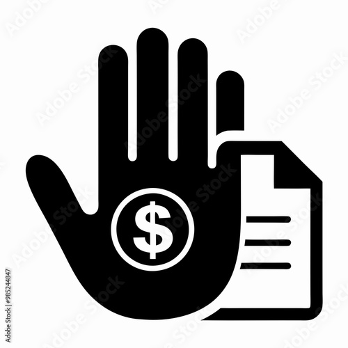 Fraud detection concept with hand stopping fraud and document icon
