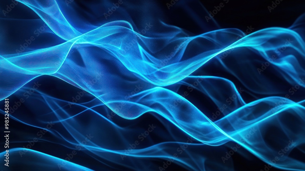 Abstract Blue Smoke Waves Abstract Blue Smoke Waves