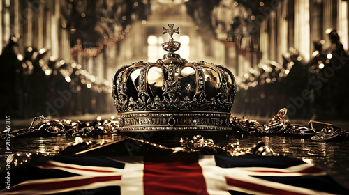 Golden Crown with Jewels an...
