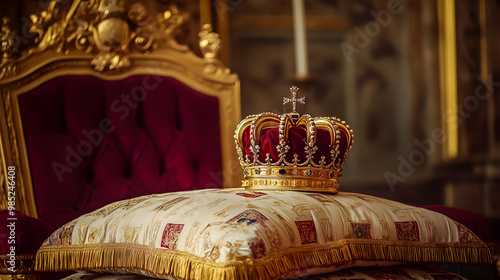 Gold Crown on a Pillow - Re...