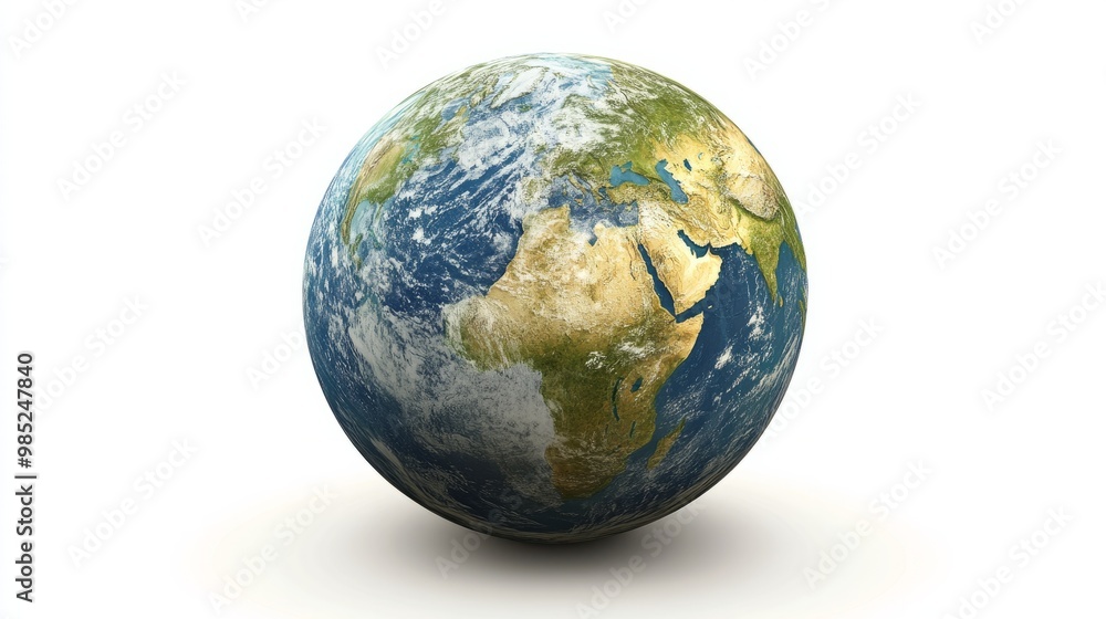 A globe with detailed geographical features spinning slightly, centered on a transparent background. A globe with detailed geographical features spinning slightly, centered on a transparent background.
