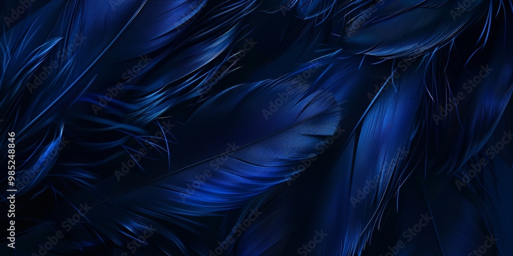 Abstract dark blue feather background, texture with copy space Abstract dark blue feather background, texture with copy space