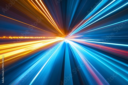 Abstract blurred colorful lights background, motion speed, fast, dynamic, energy, abstract, futuristic, neon