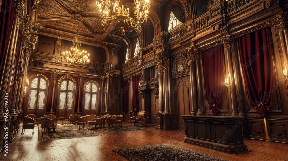 Fototapeta premium Elegant Interior of a Classic Grand Hall