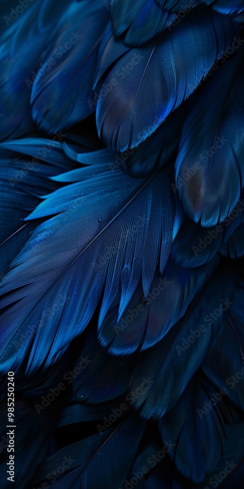 Abstract dark blue feather background, texture with copy space Abstract dark blue feather background, texture with copy space