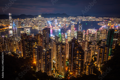 night view from the victoria peak