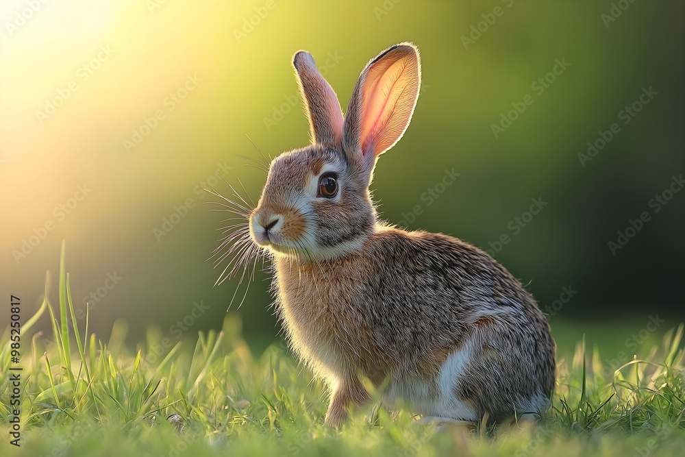 Fototapeta premium Wildlife Photography Of A Rabbit, Animal Photography, Rabbit Close-up, Rabbit Nature Photography, Animal Portrait Photography, High Quality Rabbit Image