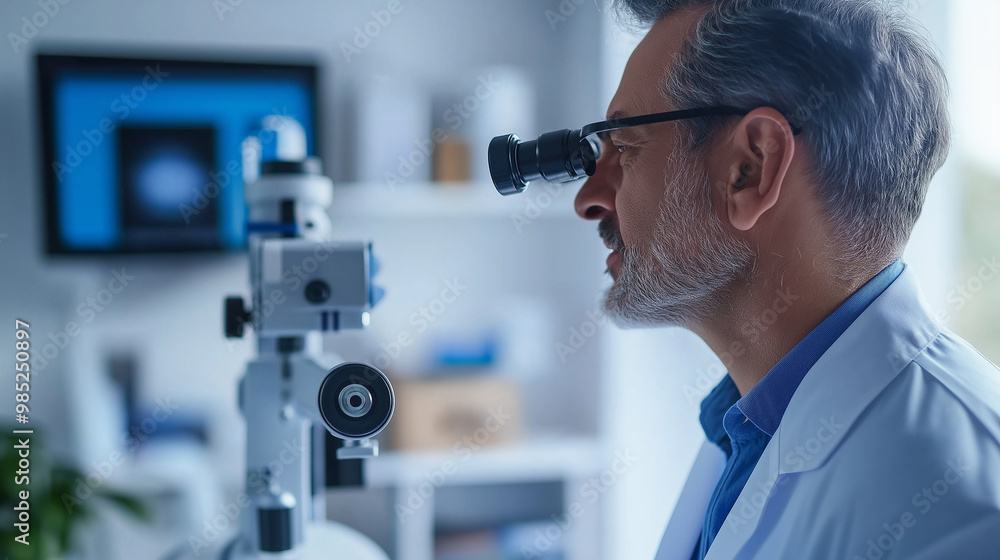 Dermatoscope used by a dermatologist examining a patient’s skin Dermatoscope used by a dermatologist examining a patient’s skin
