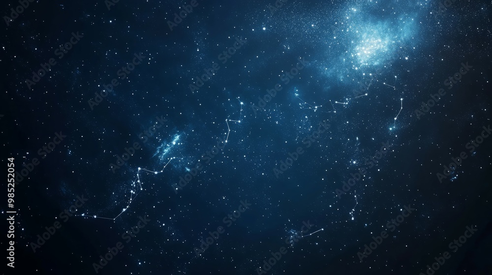 Fototapeta premium A starry night sky with constellations.