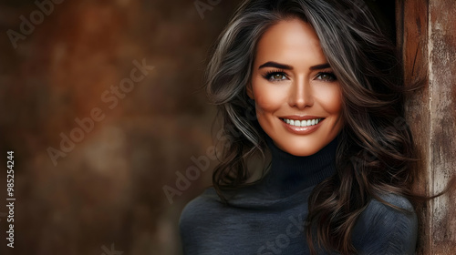 Smiling Woman with Grey Hai...