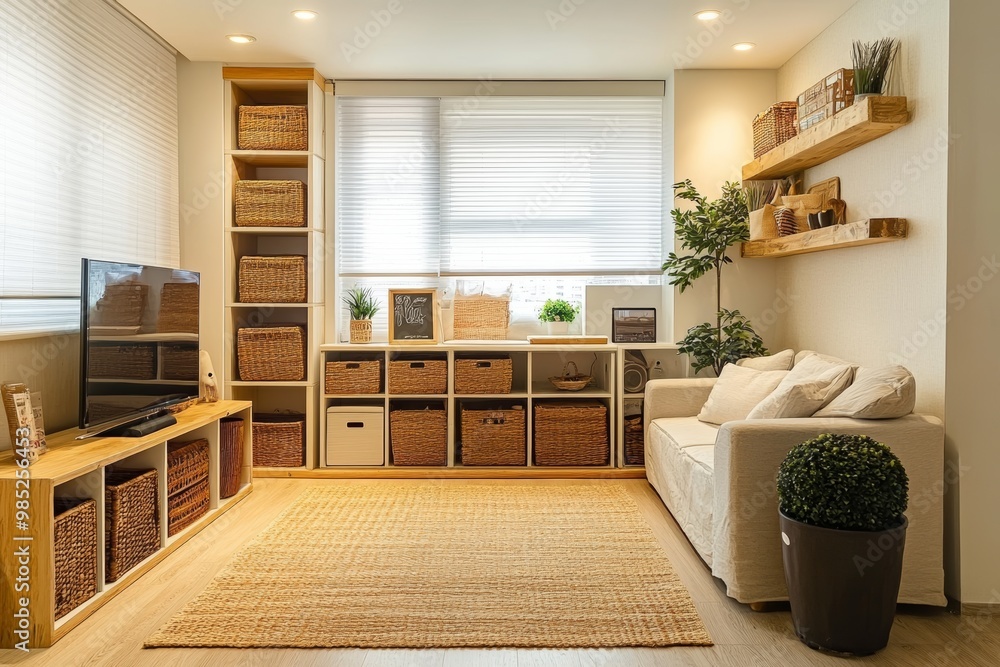 Cozy Living Room with Minimalist Decor and Natural Light Cozy Living Room with Minimalist Decor and Natural Light
