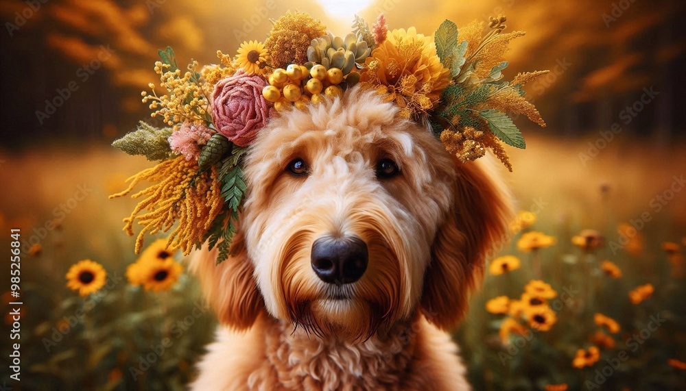 Naklejka premium Golden Doodle
