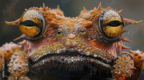 Close-Up Portrait of a Frog with Vivid Eyes