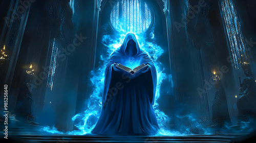 Blue Flame Mage Illustration
