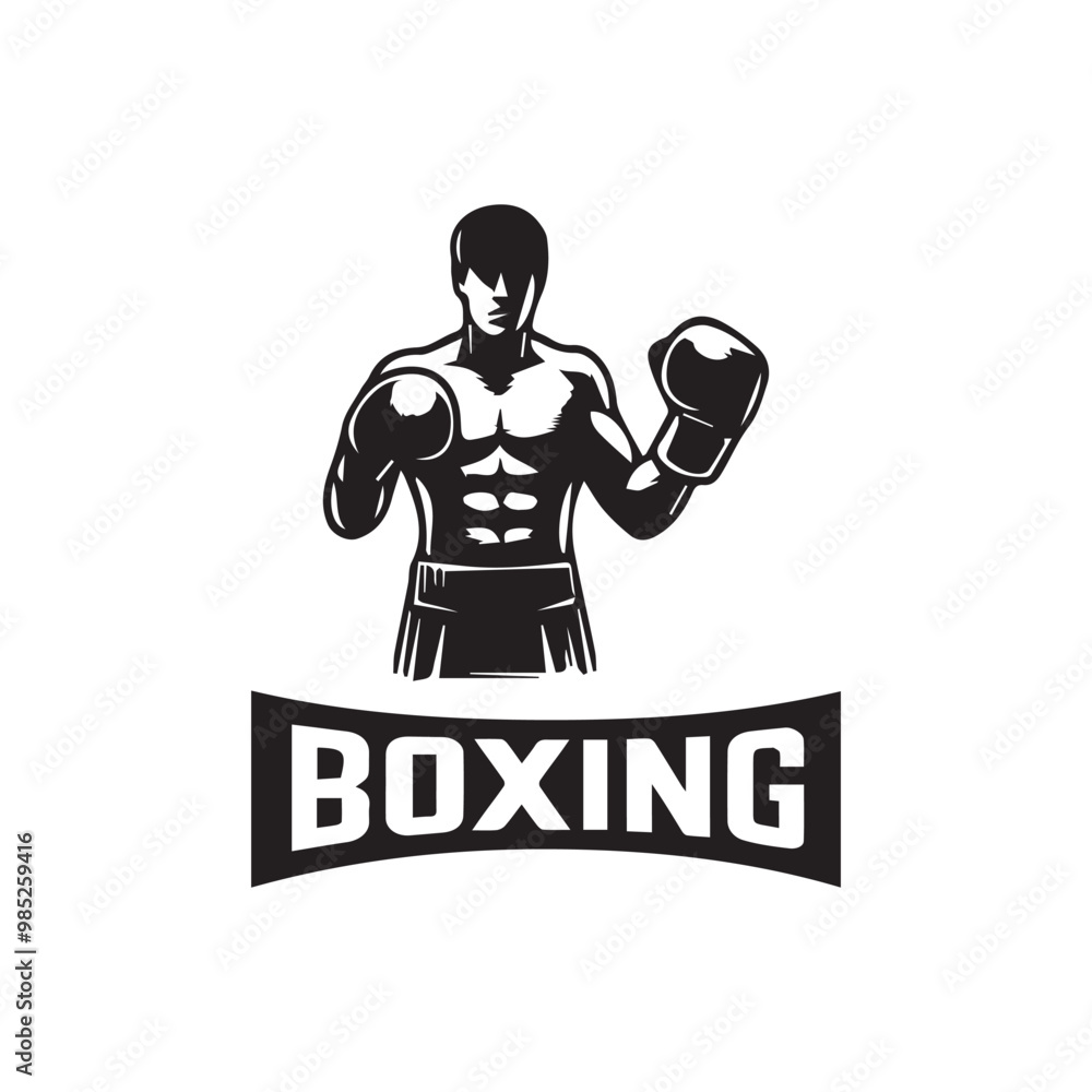 Creative Set Of Illustration Boxing Logo Design Creative Set Of Illustration Boxing Logo Design