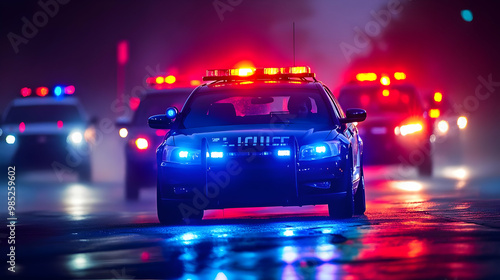 Police Car with Flashing Li...