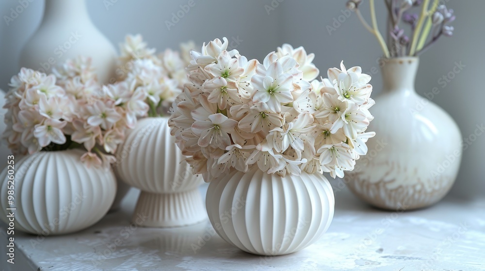 A highly realistic image of an object related to Hyacinth – Scandinavian style in a white background design, displayed in a design studio. The scene is well-lit, with natural light highlighting A highly realistic image of an object related to Hyacinth – Scandinavian style in a white background design, displayed in a design studio. The scene is well-lit, with natural light highlighting
