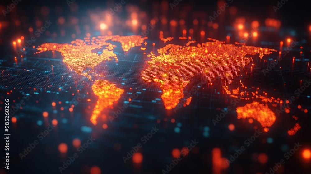 Fototapeta premium trading word on digital screen global communication concept