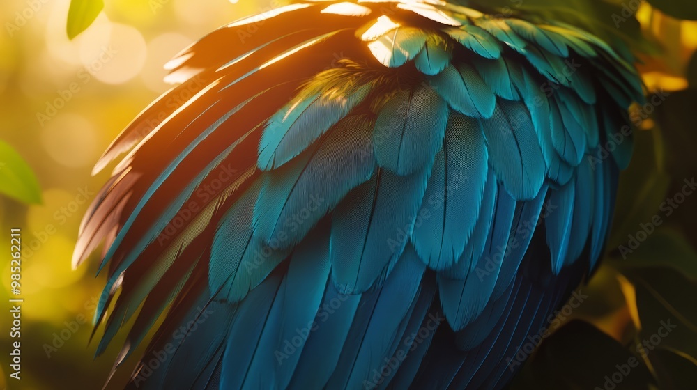Obraz premium Vivid Feather Details in Sunlight
