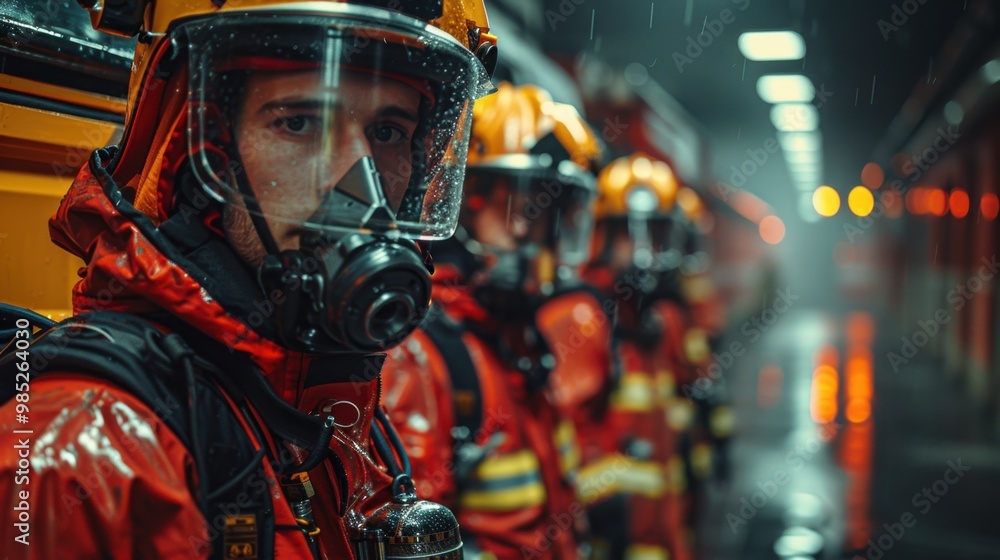 A highly realistic image of a person engaged in Firefighters – Inspecting firefighting equipment in headquarters The scene is well-lit, with natural light highlighting the details. The background A highly realistic image of a person engaged in Firefighters – Inspecting firefighting equipment in headquarters The scene is well-lit, with natural light highlighting the details. The background