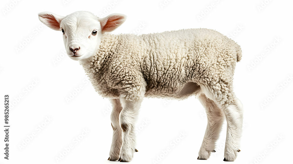 Fototapeta premium Cute Lamb Standing Photo