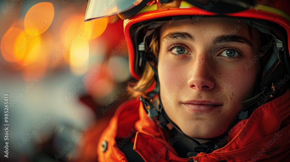 A highly realistic image of a person engaged in Firefighters – Training in communication at control centers The scene is well-lit, with natural light highlighting the details. The background A highly realistic image of a person engaged in Firefighters – Training in communication at control centers The scene is well-lit, with natural light highlighting the details. The background