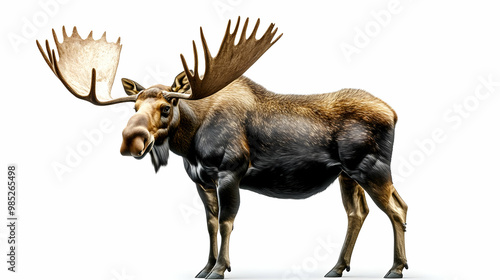 Moose Illustration with Lar...