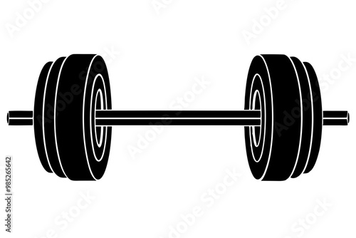 barbell silhouette icon, barbell use bodybuilder 