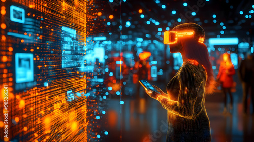 Virtual Reality Woman with ...