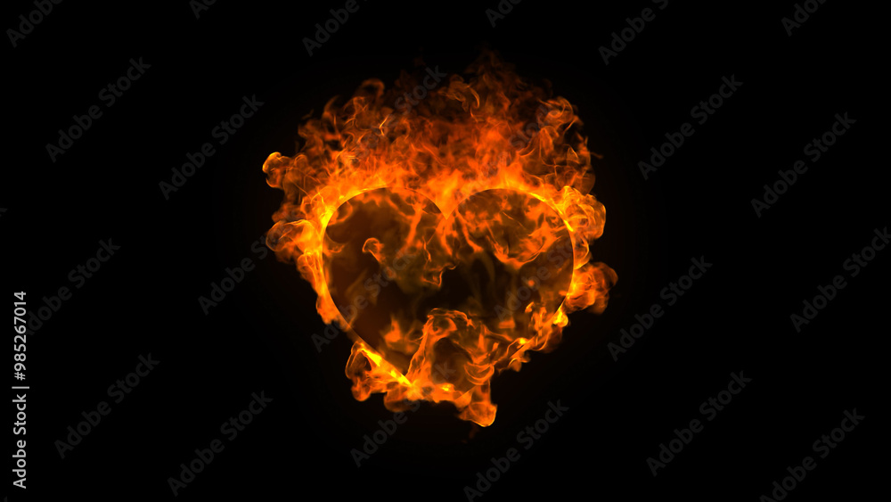 Fototapeta premium Love Fire Heart