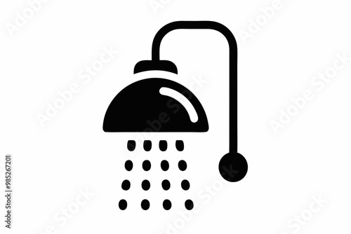 Shower icon, shower silhouette vector, shower bathroom icon
