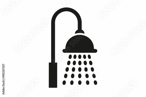 Shower icon, shower silhouette vector, shower bathroom icon
