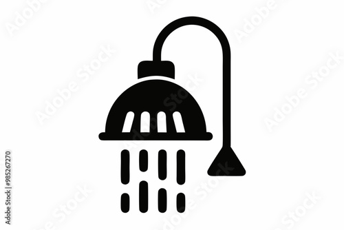 Shower icon, shower silhouette vector, shower bathroom icon 