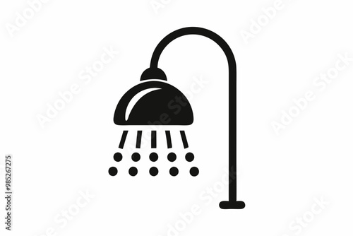 Shower icon, shower silhouette vector, shower bathroom icon
