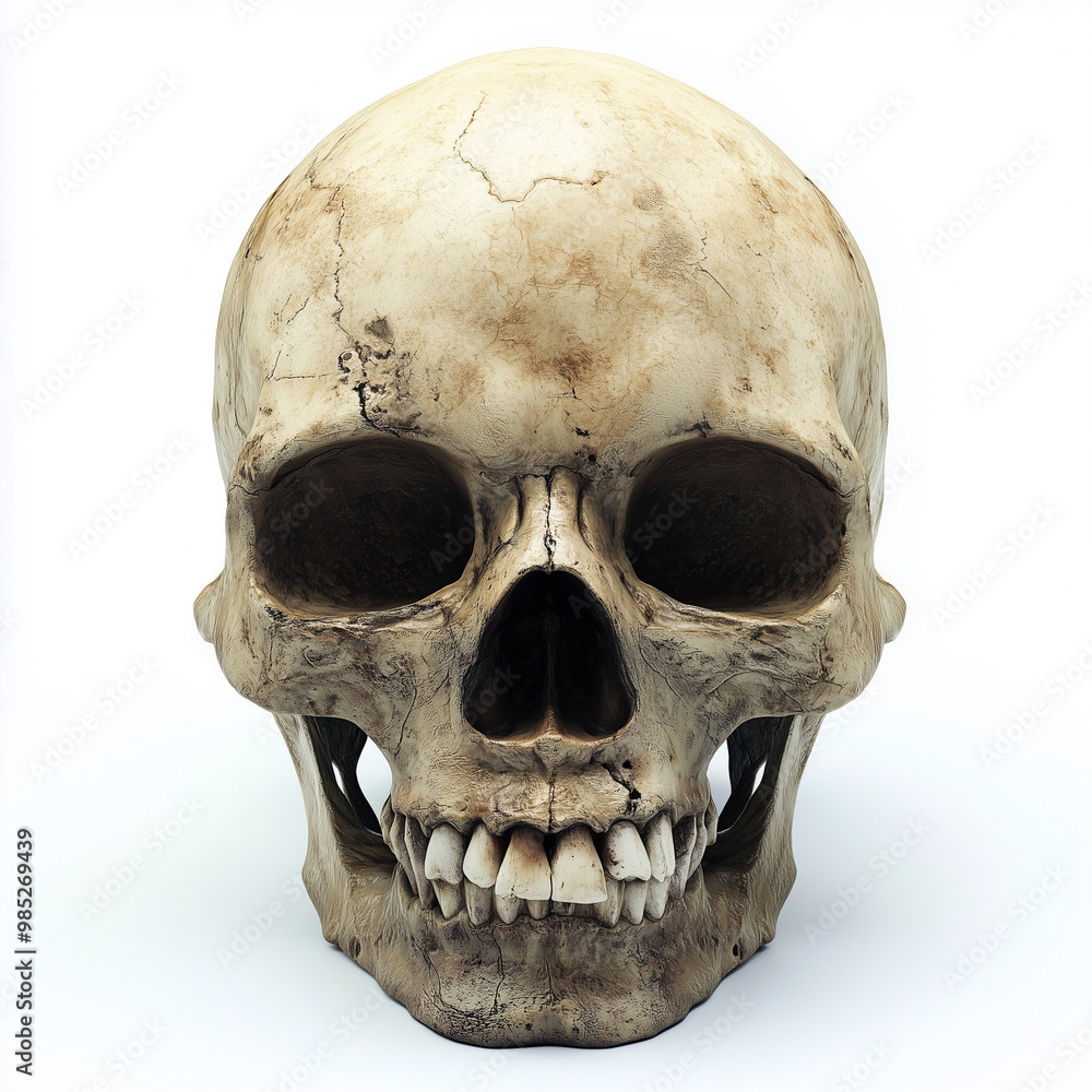 Fototapeta premium human skull isolated on black