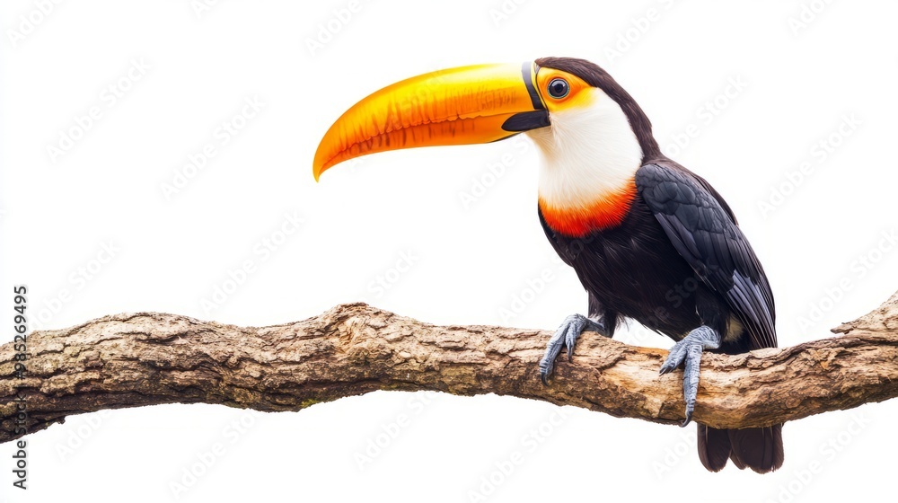 Colorful Toucan Perched on Branch Colorful Toucan Perched on Branch