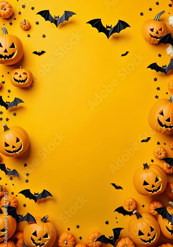 Halloween layout, Halloween copy space, Halloween card layout, Halloween pumpkin, Halloween letter paper, Halloween illustration, Halloween concept, Halloween background, Halloween banner