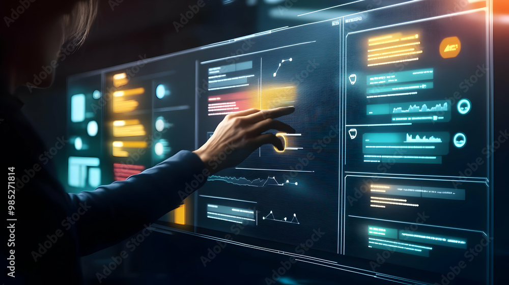 Interactive Digital Interface Illustration Interactive Digital Interface Illustration