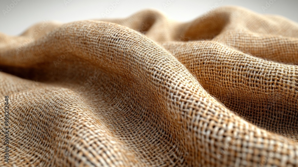 Close-up of textured fabric showcasing natural fibers and folds. Close-up of textured fabric showcasing natural fibers and folds.