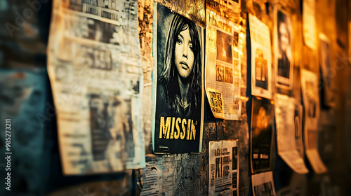Wallpaper Mural Missing Person Poster on Wall of Old Newspaper - Photo Torontodigital.ca
