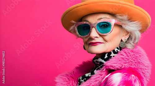 Stylish Senior Woman in Pin...