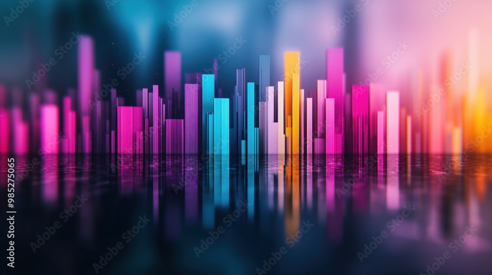 Mesmerizing digital of a futuristic cityscape with towering skyscrapers reflecting in a vibrant atmospheric nightscape filled with glowing colorful lights and sleek geometric architectural forms Mesmerizing digital of a futuristic cityscape with towering skyscrapers reflecting in a vibrant atmospheric nightscape filled with glowing colorful lights and sleek geometric architectural forms